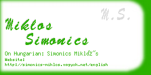 miklos simonics business card